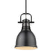 Golden - 3604-S BLK-BLK - One Light Pendant - Duncan BLK - Matte Black