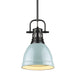 Golden - 3604-S BLK-SF - One Light Pendant - Duncan BLK - Matte Black