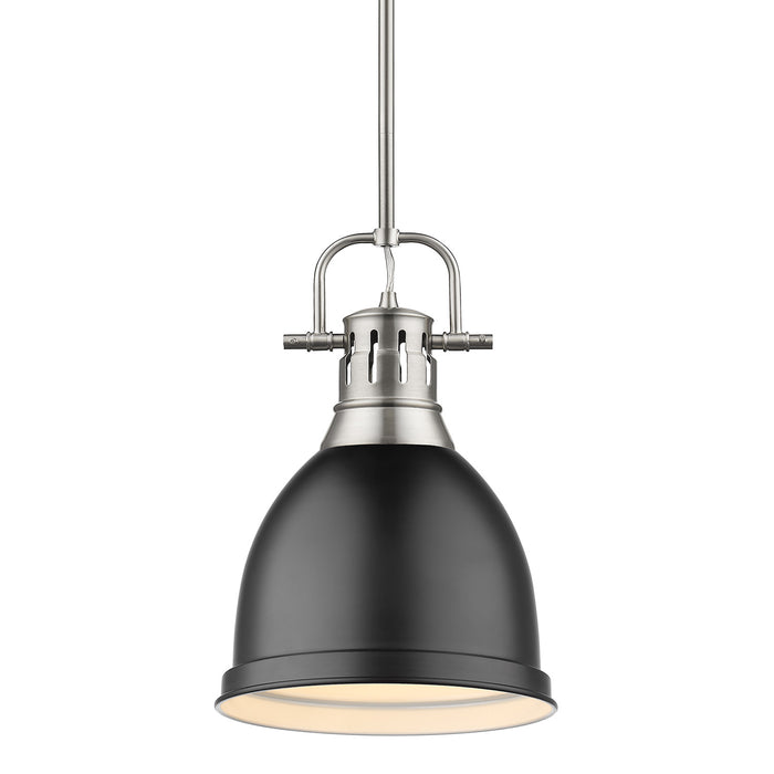 Golden - 3604-S PW-BLK - One Light Pendant - Duncan PW - Pewter