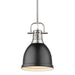 Golden - 3604-S PW-BLK - One Light Pendant - Duncan PW - Pewter