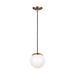 Visual Comfort Studio - 601893S-848 - LED Pendant - Leo - Hanging Globe - Satin Brass