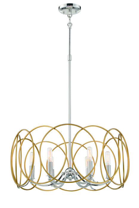 Minka-Lavery - 4026-679 - Six Light Pendant - Chassell - Painted Honey Gold With Polish