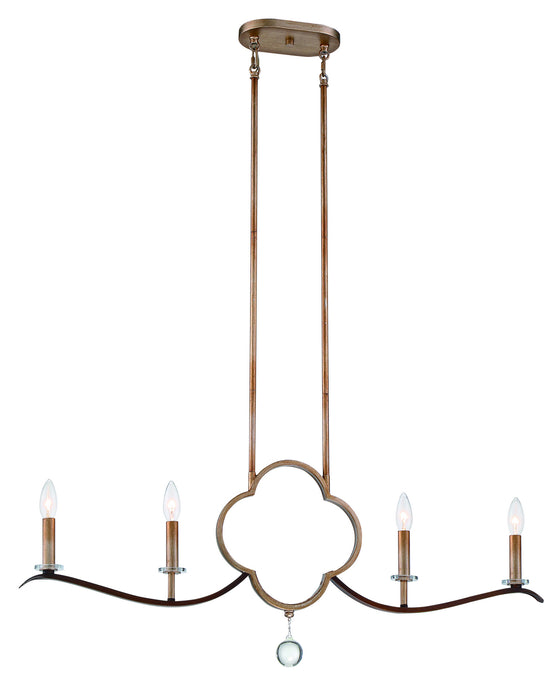 Minka-Lavery - 4834-690 - Four Light Island Pendant - Ava Libertine - Pale Gold With Distressed Bron