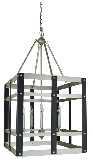 Framburg - 5347 SP/MBLACK - Five Light Chandelier - Metro Artisan - Satin Pewter/Matte Black