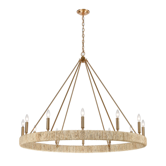 ELK Home - 32417/12 - 12 Light Chandelier - Abaca - Satin Brass