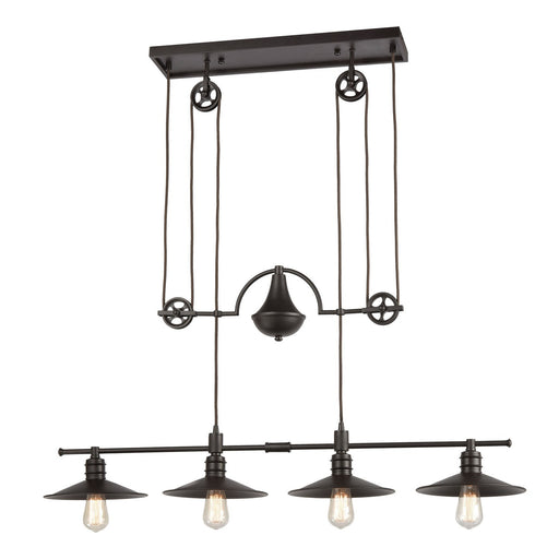 ELK Home - 69089/4 - Four Light Linear Chandelier - Spindle Wheel - Oil Rubbed Bronze