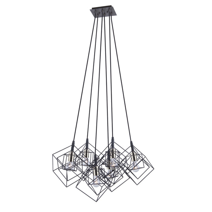 Artcraft - AC11119PN - Six Light Chandelier - Artistry - Matte Black & Polished Nickel