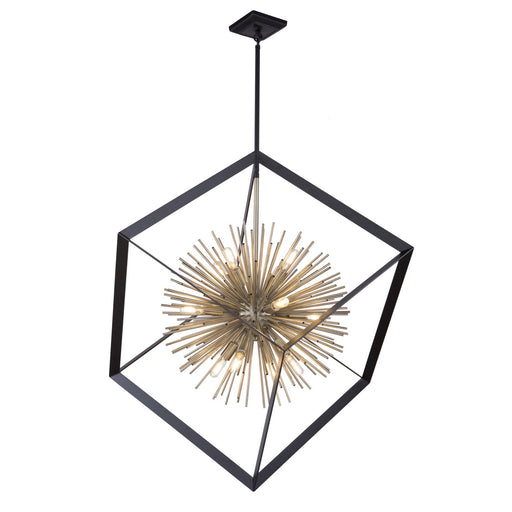 Artcraft - AC11441 - 12 Light Chandelier - Sunburst - Matte Black & Satin Brass