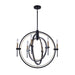 Artcraft - AC11456 - Six Light Chandelier - Anglesey - Matte Black & Harvest Brass