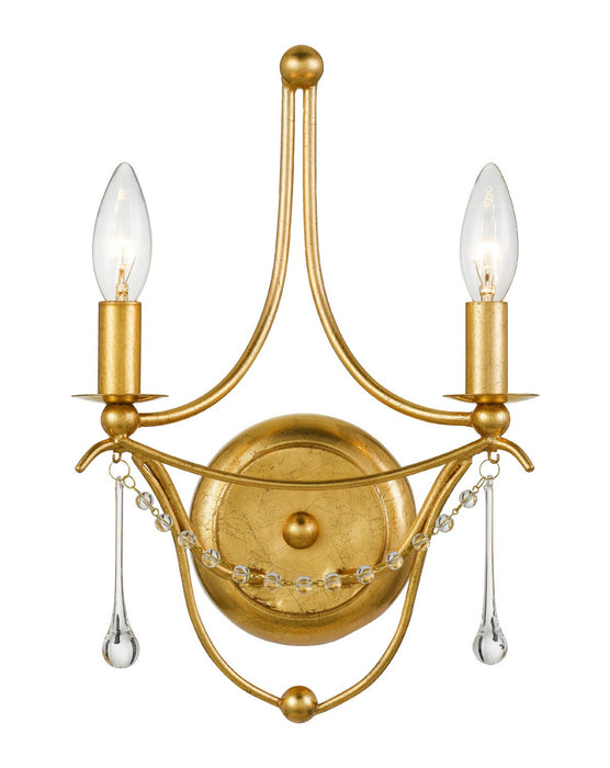 Crystorama - 422-GA - Two Light Wall Sconce - Metro - Antique Gold