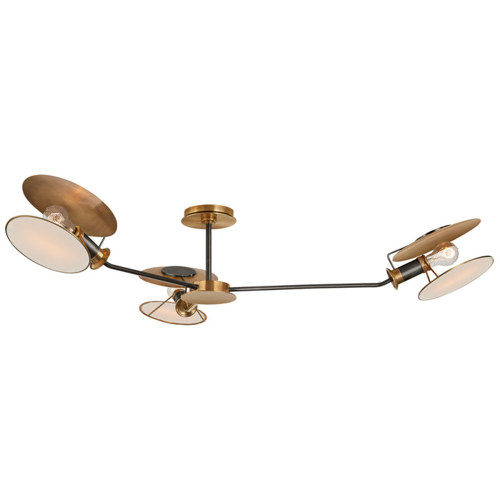 Visual Comfort Signature - TOB 4291BZ/HAB-L - Three Light Semi-Flush Mount - Osiris - Bronze with Antique Brass