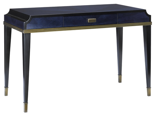Currey and Company - 3000-0123 - Desk - Kallista - Dark Sapphire/Caviar Black/Antique Brass