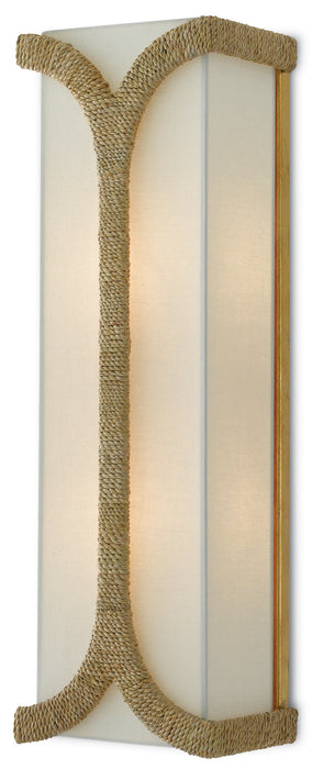 Currey and Company - 5000-0109 - Two Light Wall Sconce - Carthay - Natural/Dark Contemporary Gold Leaf