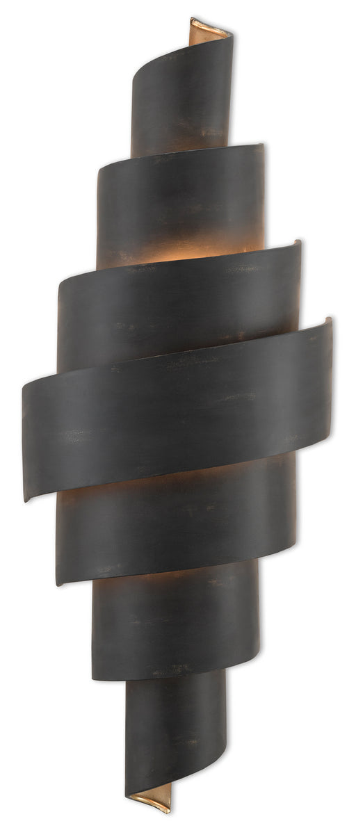 Currey and Company - 5000-0112 - Two Light Wall Sconce - Chiffonade - French Black/Painted Gold
