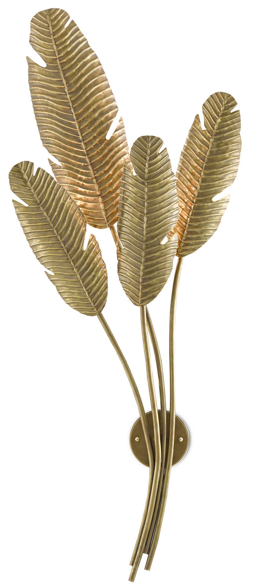 Currey and Company - 5000-0128 - Four Light Wall Sconce - Tropical - Vintage Brass
