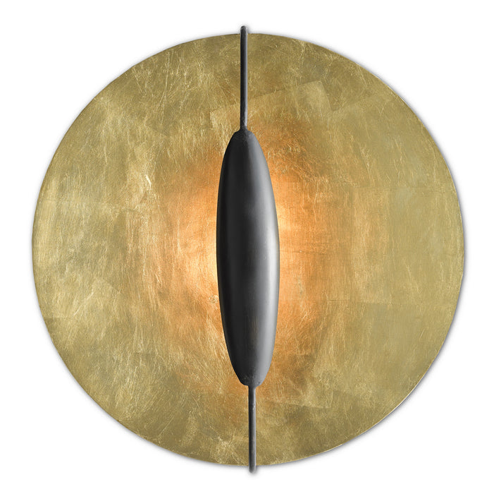 Currey and Company - 5000-0130 - One Light Wall Sconce - Pinders - Contemporary Gold Leaf/Painted Contemporary Gold/French Black