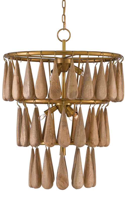 Currey and Company - 9000-0406 - Seven Light Chandelier - Savoiardi - Vintage Brass/Natural