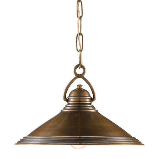 Currey and Company - 9000-0407 - One Light Pendant - Weybright - Vintage Brass