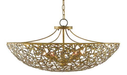 Currey and Company - 9000-0430 - Five Light Chandelier - Confetti - Hand Rubbed Gold Leaf