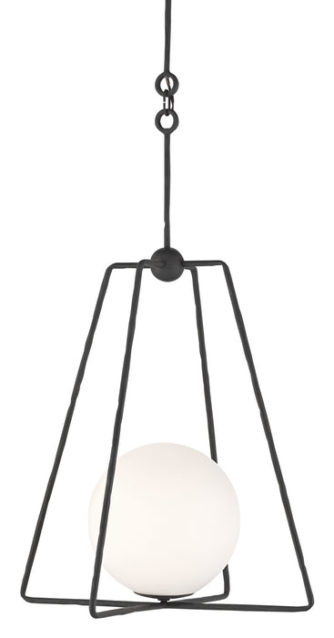 Currey and Company - 9000-0451 - One Light Pendant - Stansell - Antique Bronze/White