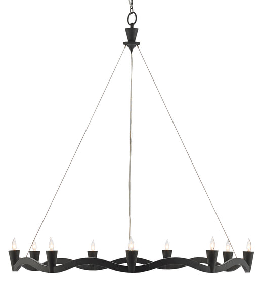 Currey and Company - 9000-0461 - Nine Light Chandelier - Serpentina - Antique Black