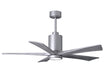 Matthews Fan Company - PA5-BN-BW-52 - 52"Ceiling Fan - Patricia - Brushed Nickel