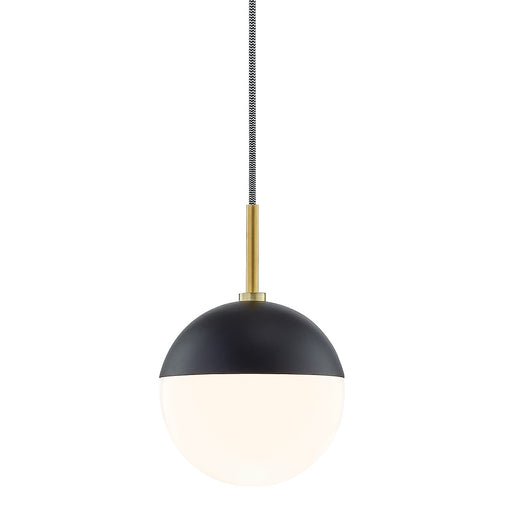 Mitzi - H344701-AGB/BK - One Light Pendant - Renee - Aged Brass/Black