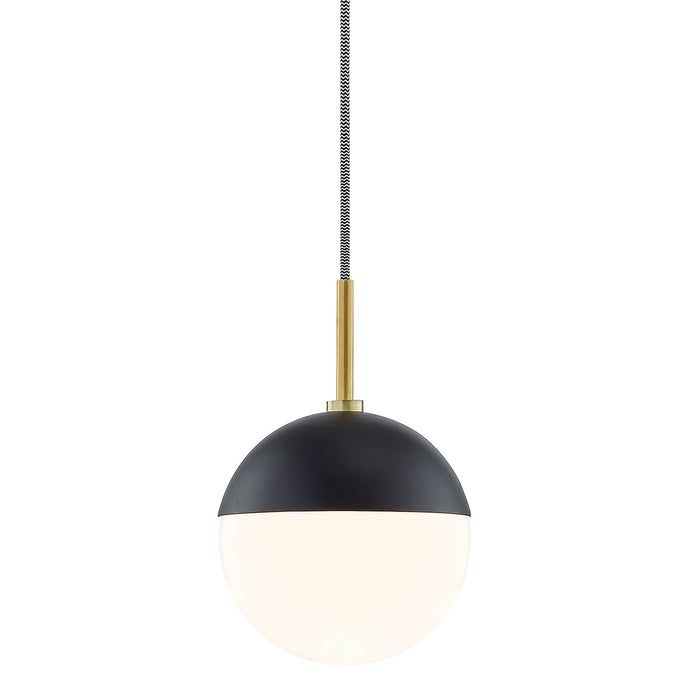 Mitzi - H344701-AGB/BK - One Light Pendant - Renee - Aged Brass/Black