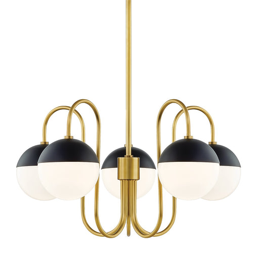 Mitzi - H344805-AGB/BK - Five Light Chandelier - Renee - Aged Brass/Black