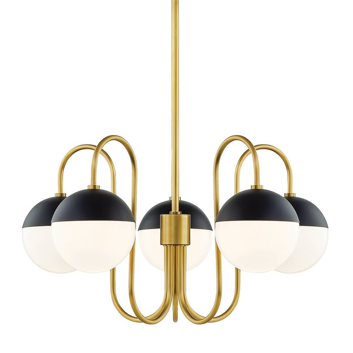 Mitzi - H344805-AGB/BK - Five Light Chandelier - Renee - Aged Brass/Black