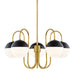 Mitzi - H344805-AGB/BK - Five Light Chandelier - Renee - Aged Brass/Black