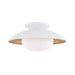 Mitzi - H368601M-WH/GL - One Light Semi Flush Mount - Cadence - White Lustro/Gold Leaf Combo