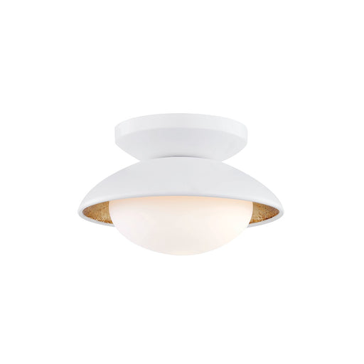 Mitzi - H368601S-WH/GL - LED Semi Flush Mount - Cadence - White Lustro/Gold Leaf Combo