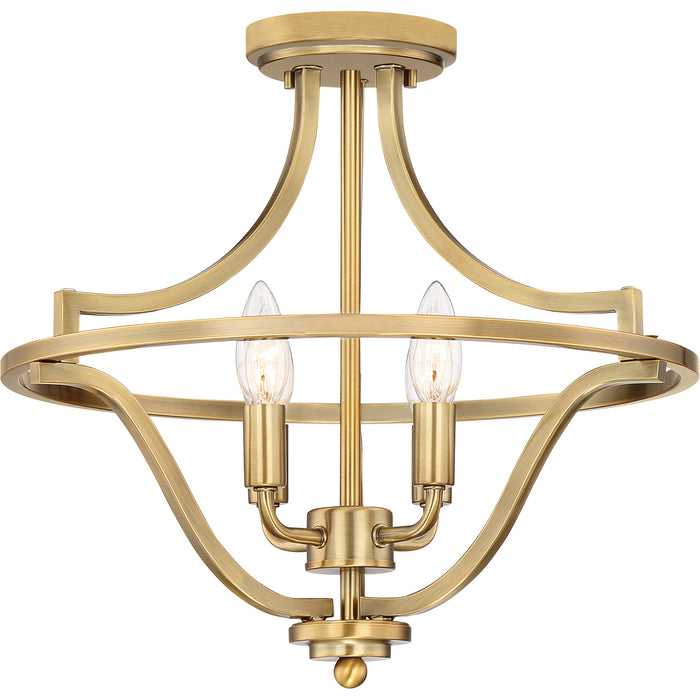 Quoizel - QF5119WS - Four Light Semi-Flush Mount - Harvel - Weathered Brass