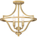 Quoizel - QF5119WS - Four Light Semi-Flush Mount - Harvel - Weathered Brass