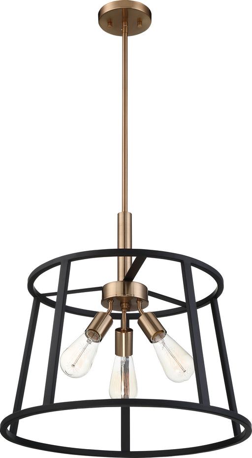 Nuvo Lighting - 60-6642 - Three Light Pendant - Chassis - Copper Brushed Brass / Matte Black