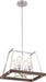Nuvo Lighting - 60-6883 - Four Light Pendant - Outrigger - Brushed Nickel / Nutmeg Wood