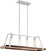 Nuvo Lighting - 60-6884 - Four Light Pendant - Outrigger - Brushed Nickel / Nutmeg Wood