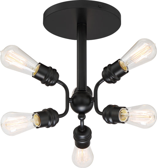 Nuvo Lighting - 60-6916 - Six Light Semi Flush Mount - Faraday - Black