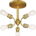 Nuvo Lighting - 60-6926 - Six Light Semi Flush Mount - Faraday - Brushed Brass