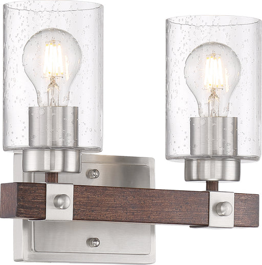 Nuvo Lighting - 60-6962 - Two Light Vanity - Arabel - Brushed Nickel / Nutmeg Wood