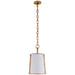 Visual Comfort Signature - S 5645HAB-WHT - One Light Pendant - Hastings - Hand-Rubbed Antique Brass