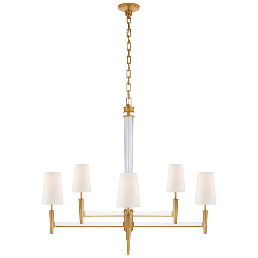 Visual Comfort Signature - TOB 5943HAB-L - Eight Light Chandelier - Lyra - Hand-Rubbed Antique Brass and Crystal