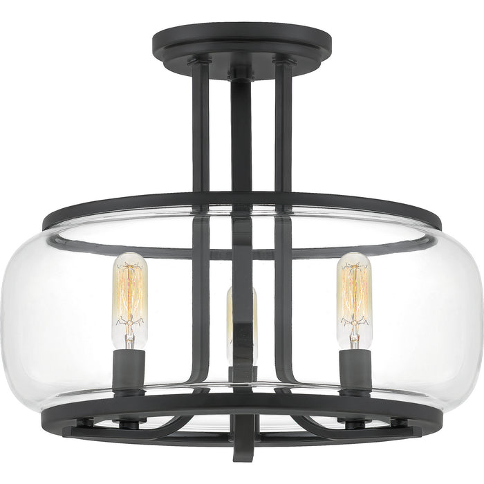 Quoizel - PRUC1714MBK - Three Light Semi Flush Mount - Pruitt - Matte Black