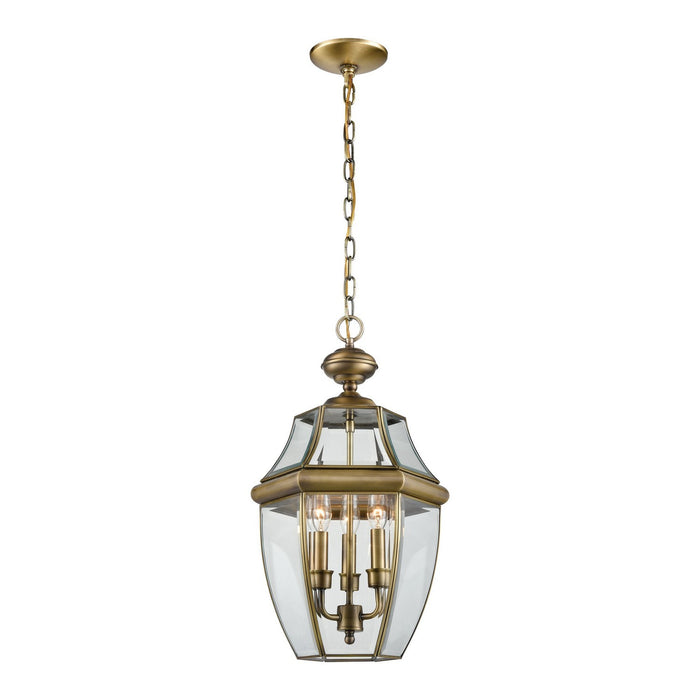 ELK Home - 8603EH/89 - Three Light Outdoor Pendant - Ashford - Antique Brass