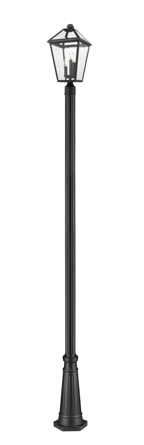 Z-Lite - 579PHBR-519P-BK - Three Light Outdoor Post Mounted Fixture - Talbot - Black