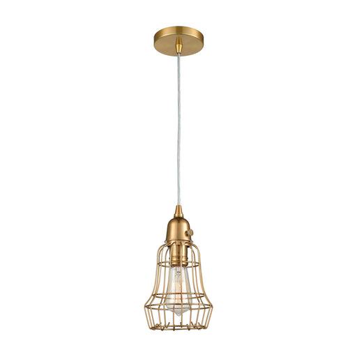 ELK Home - D4033 - One Light Mini Pendant - Squashcourt - Aged Brass