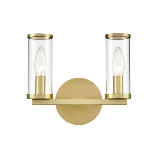 Alora - WV309022NBCG - Two Light Bathroom Fixture - Revolve - Clear Glass/Natural Brass
