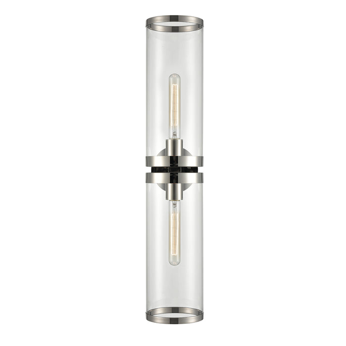 Alora - WV311602PNCG - Two Light Bathroom Fixture - Revolve Ii - Clear Glass/Polished Nickel