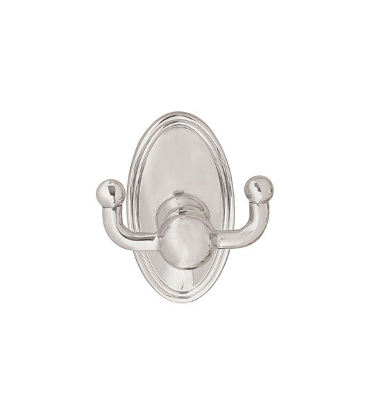 Emtek Traditional Brass Double Hook, Oval Rosette